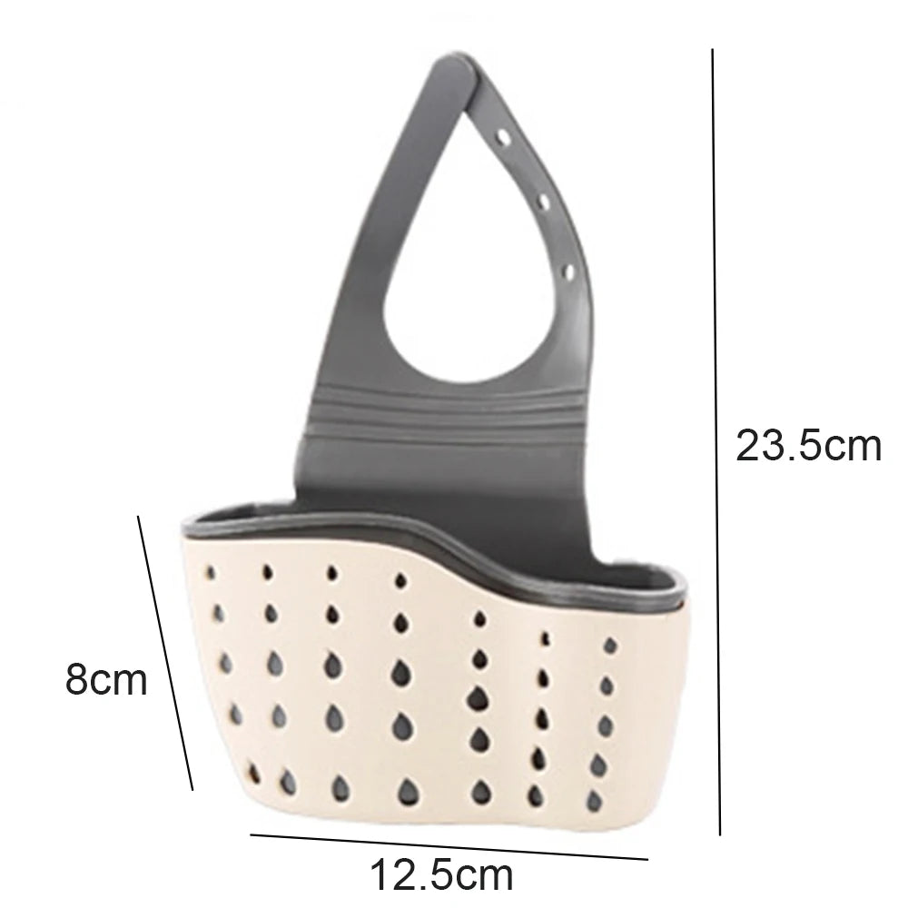 Cesta de drenaje de almacenamiento para el hogar, soporte para fregadero de cocina, jabón ajustable, esponja, estante, bolsa colgante, cesta de drenaje, accesorios de cocina