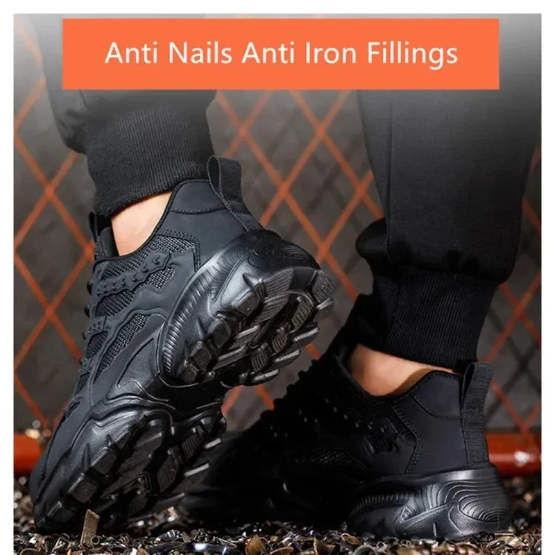 white work shoes lightweight comfortable safety shoes man women work shoes with a steel toe puncture proof safety work sneakers
