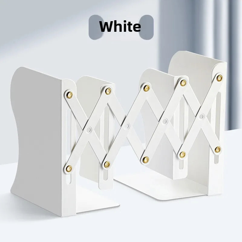 Desktop Book Organizer Retractable Book Stand Adjustable Retractable Bookends for Shelves Desktops Space-saving for Home