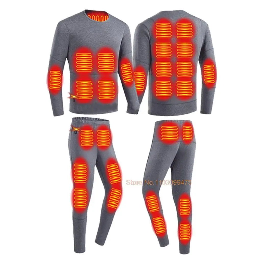 Varmet undertøy Vintertermottøy Dame Herre 28 områder Varmejakke Vintersportstilbehør Elektrisk oppvarmet utstyr