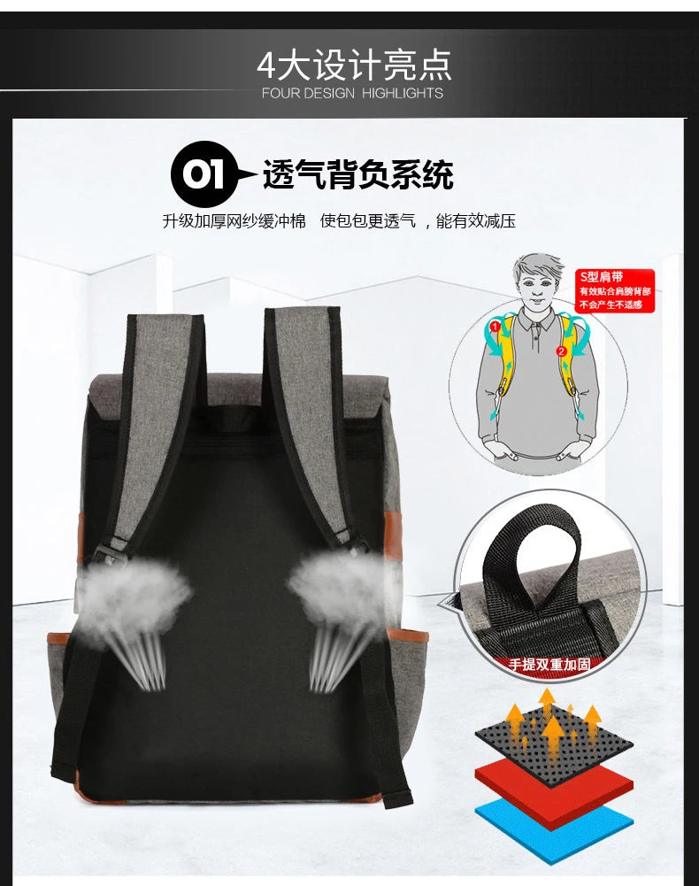 Backpack, Casual Large-Capacity Laptop Bag, Student School Bag, Multi-Functional Bag, Outdoor Travel Backpack, Unisex Bag