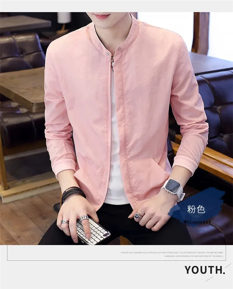 Men's Bomber Jackets Casual Male Thin Outerwear Breathable Sportswear Coats Summer Mens Sunscreen Slim Fit Chaquetas Hombre
