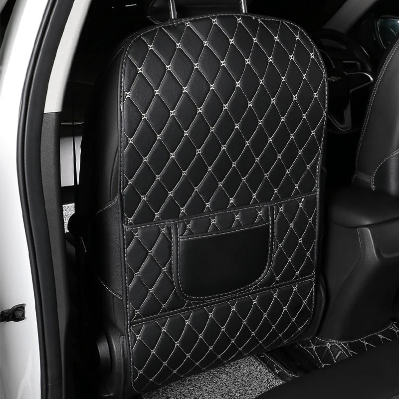 1Pc PU Leather Car Anti-Kick Mats Auto Seat Back Protector Cover For Children Kids Car Back Seat Anti-Dirty Pad Car  Accessories