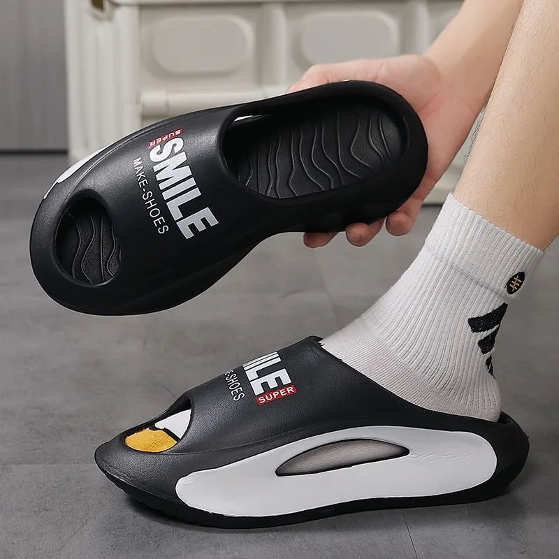New Men's Slippers Casual Sports Summer Soft Bottom Cool Drag Anti Slip Indoor and Outdoor Durable Trendy Couple Slippers