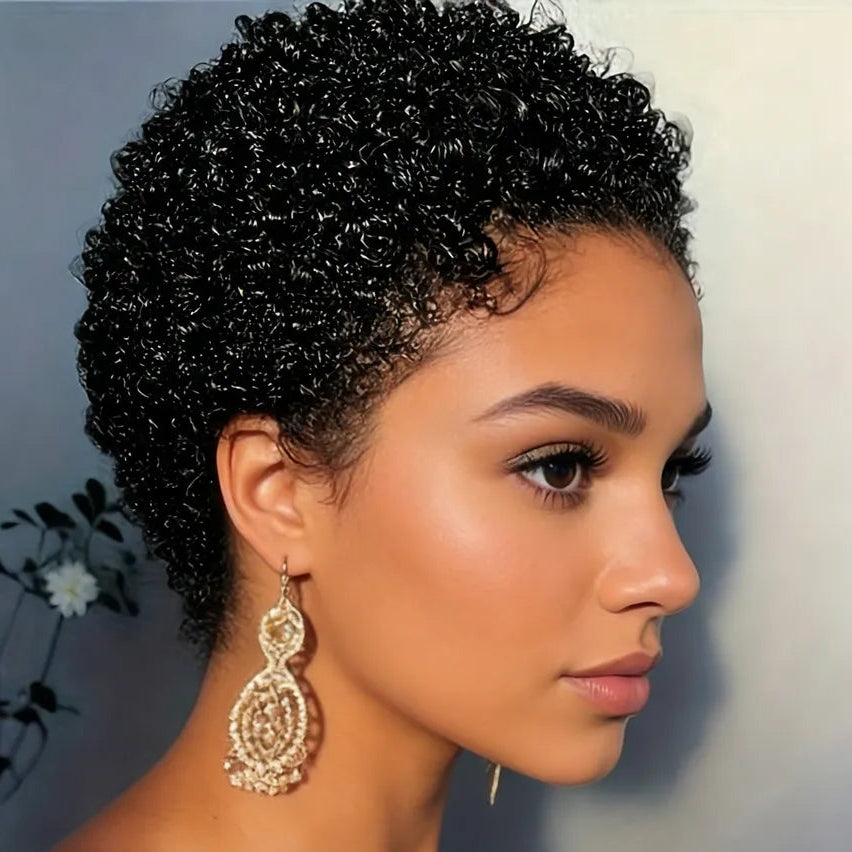 4" Afro Curly Pixie Wig