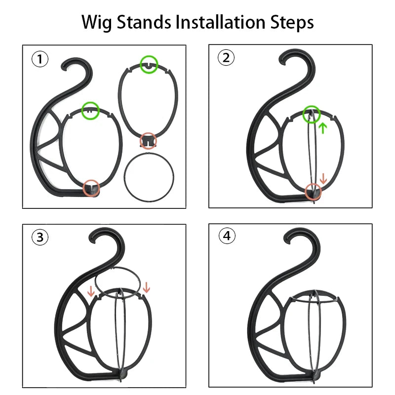 Hanger Wig Head Stand For Multiple Wigs Black Pink White Wig Holder Hat Wigs Dryer Display Styling Tools Hair Storage Rack