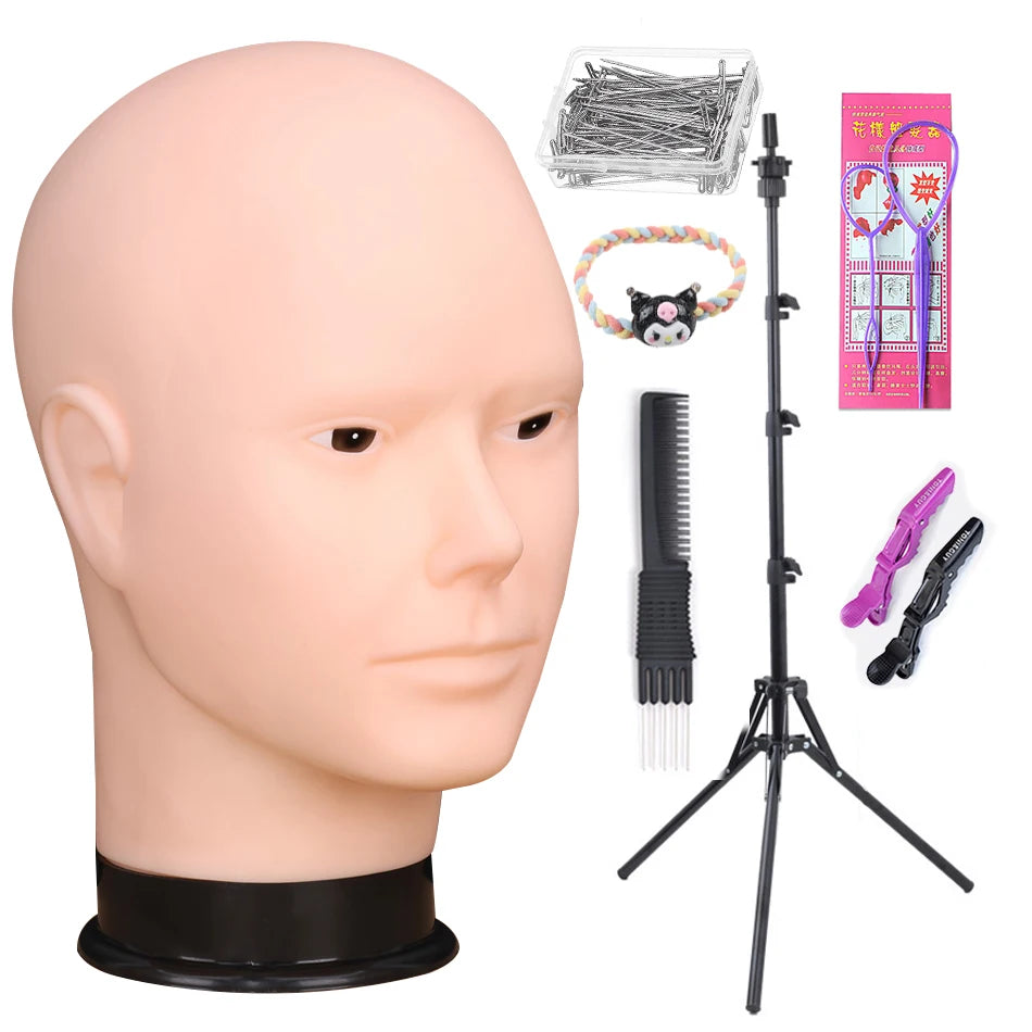 Mannequin Head With Tripod For Making Wig Hat Glasses Mask Display Cosmetology Manikin Head For Makeup Practice Wig Install Kit