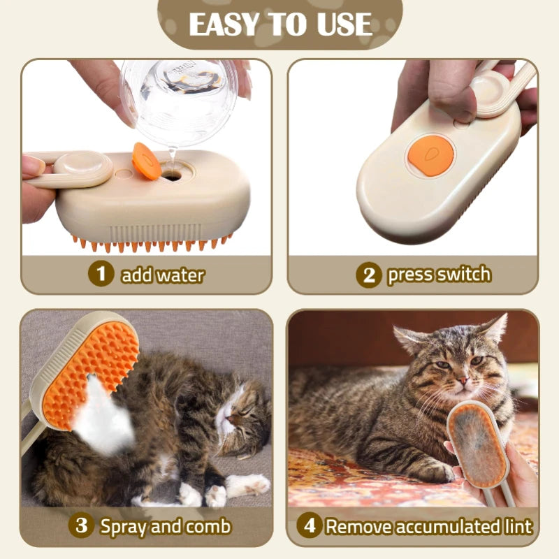 3-in-1 Steam Cat Brush