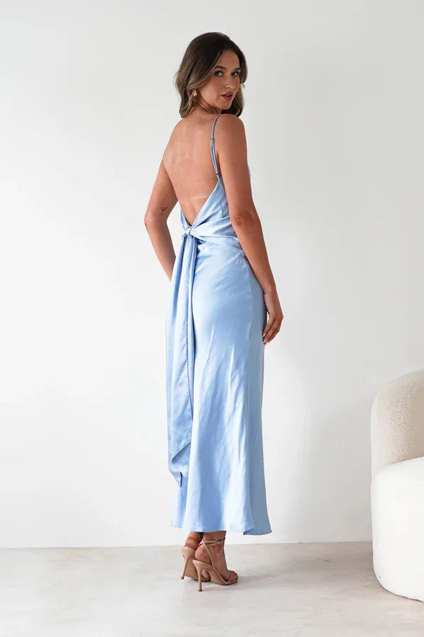 New Dresses  Woman Fashion Summer Women's Clothing Sexy Halter Satin Fashion Strappy Skirts