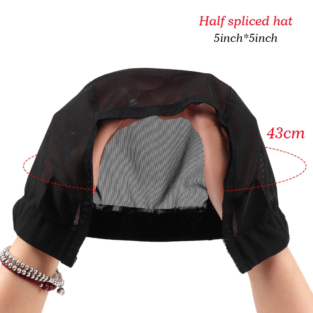 Gorro de peluca de 4*4 5*5 para hacer pelucas de encaje con banda antideslizante de malla y silicona, ajustable para pelucas sin pegamento