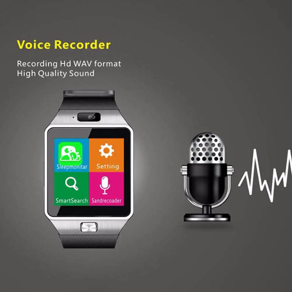 DZ09 Smart Watch IP67 Bluetooth Music Smartwatch Camera With SIM Card Call Smart Watch Men Women Reloj Inteligente For Android