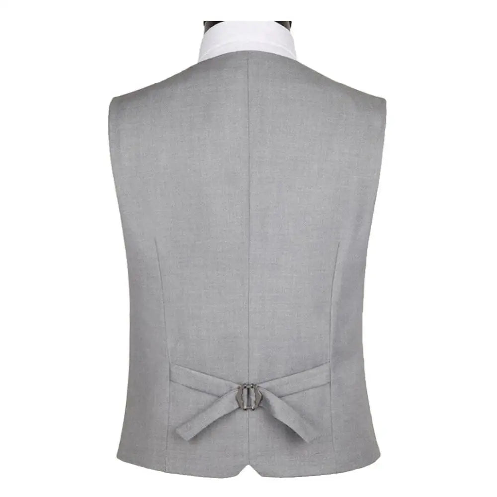 The New Dress Vests For Men Solid Color Single-breasted Slim-fit Mens Suit Vest Male Waistcoat Gilet Homme Casual Sleeveles