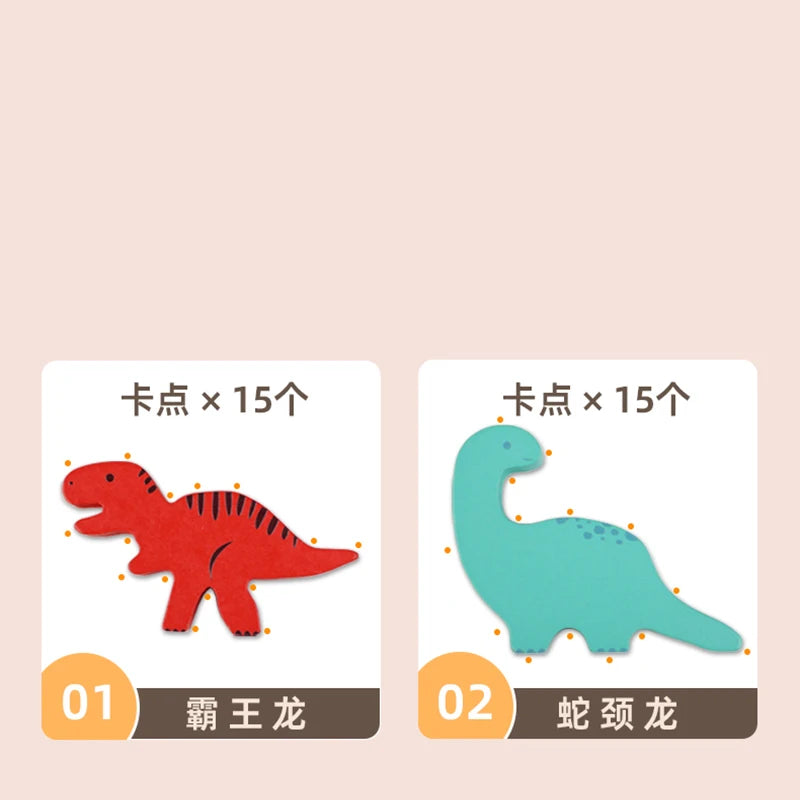 Juguetes de bloques de equilibrio de madera para niños, animales, dinosaurios, juegos de mesa de construcción de apilamiento alto, juguete Montessori de madera para niños, regalo