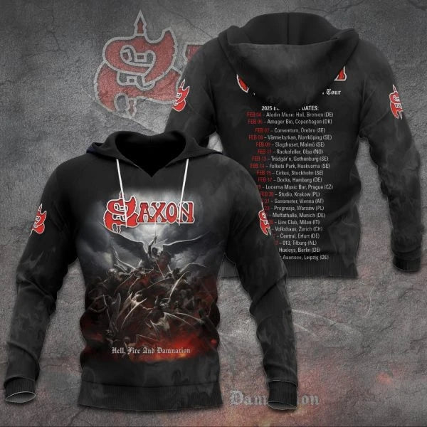 Men Hoodies Rock Saxon Band 3d Print Hoodie Men Women Fashion Hoodies Sweatshirt Teen Coat Women Sweat Album Hoodie Male Clothes