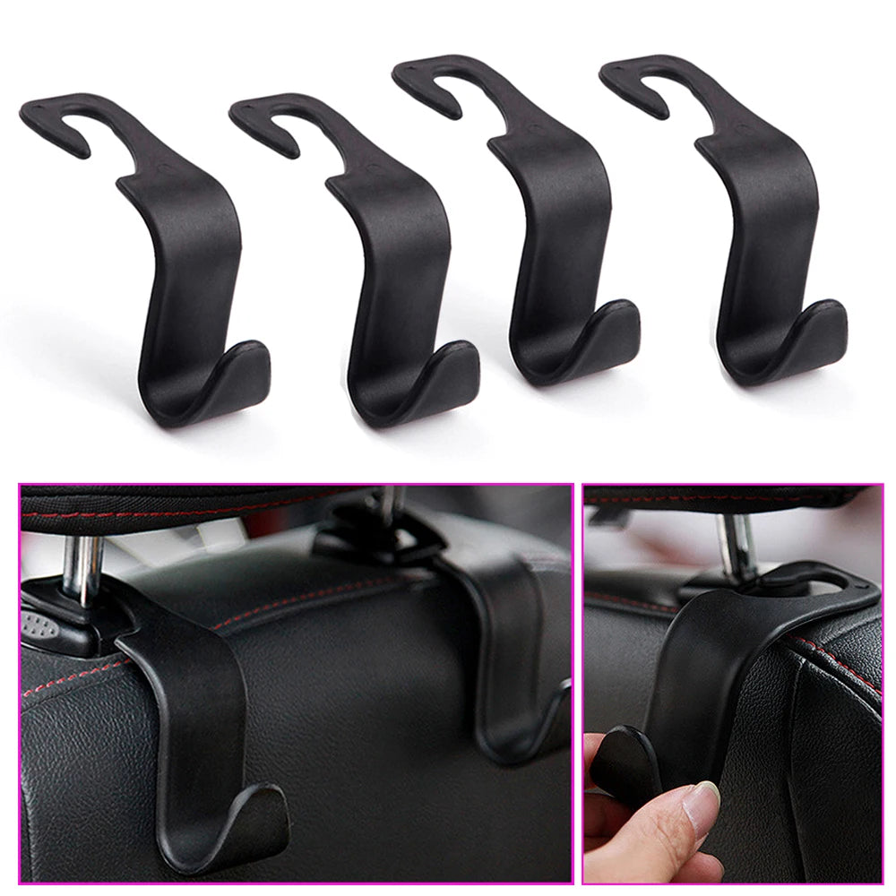 Gancho para reposacabezas de asiento de coche 4/2/1 piezas para organizador de asiento trasero de coche, colgador de almacenamiento para bolsos, carteras, ropa, abrigos