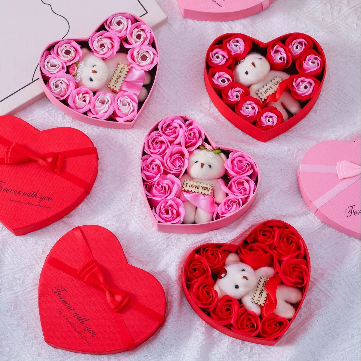 Caja de regalo de jabón Oso Rosa