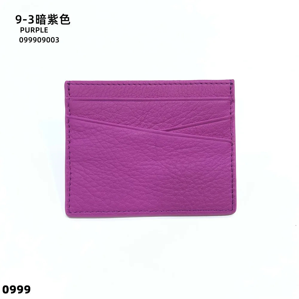 Tarjetero de lujo 100% cuero genuino para negocios, hombres, identificación, estuche para tarjetas de crédito, moda, regalo para mujeres, mini cartera delgada