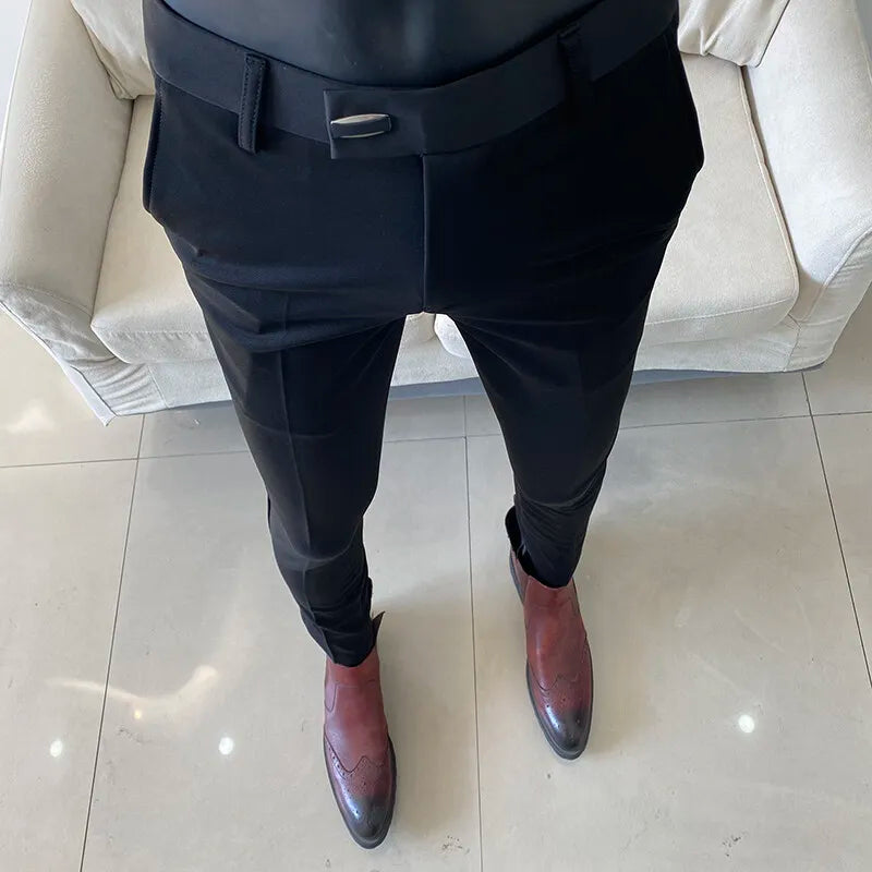 Men Dress Pants Autumn New Suit Pants Solid Business Casual Straight Slim Fit Trouser Formal Pantalones Hombre Men Clothing
