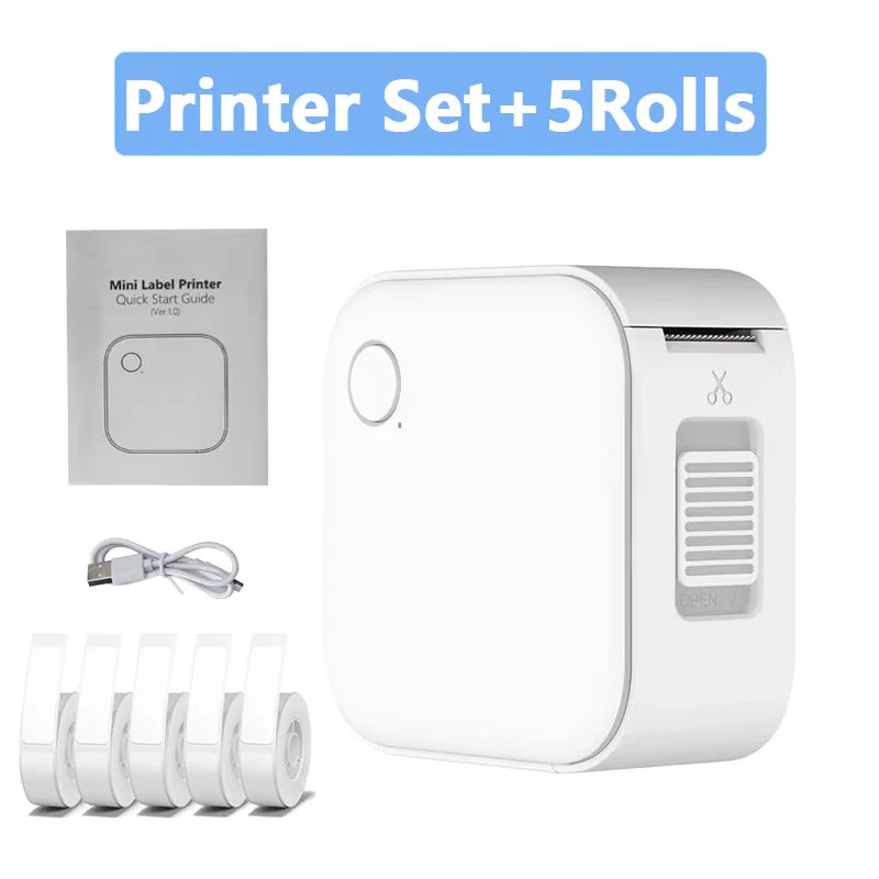 Mini Portable Label Printer Label Maker Machine Small Label Maker Pocket Sticker PrinterFor Home/Office Similar to D110/D11