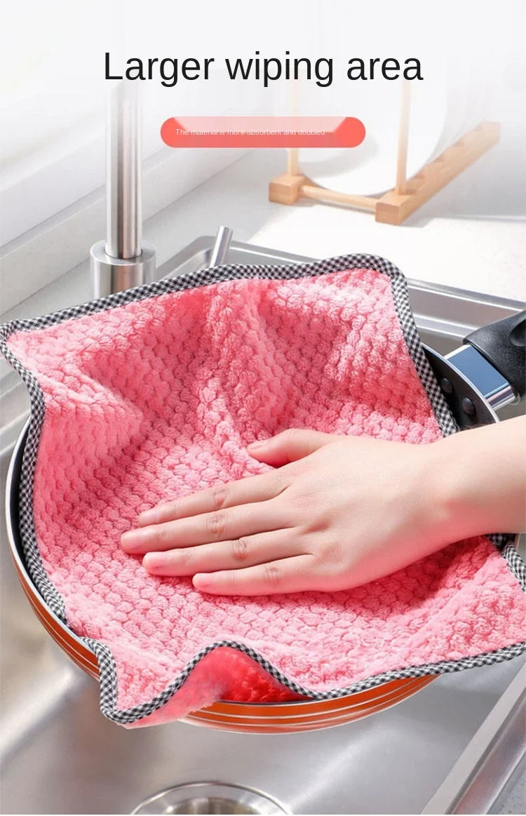 Paño de cocina Trapo de microfibra trapo de cocina paño para platos antiadherente toalla de limpieza de mesa engrosada almohadilla absorbente de limpieza para el hogar