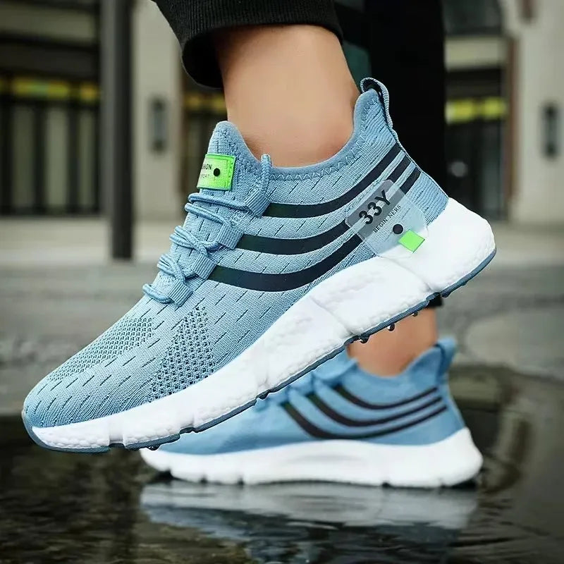 Men's Walking Shoes with Comfortable  Fashionable Grid Design Versatile Lightweight Breathable Anti Slip Outdoor Training Shoes