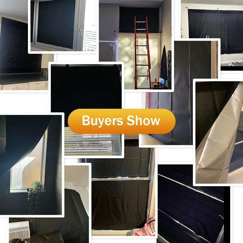 100% Blackout Curtain Removable Portable Travel Blocking Darkest Window Film Cloth Temporary DIY No Drill Blackout Curtains
