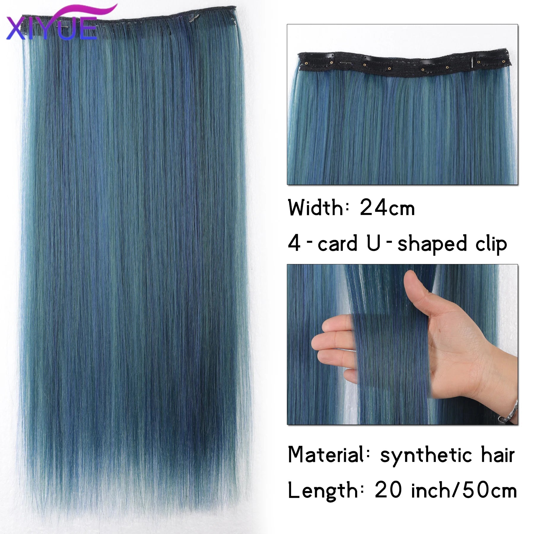 Extensiones de cabello liso con clip de 20 pulgadas – Vibrantes, fáciles y sin esfuerzo
