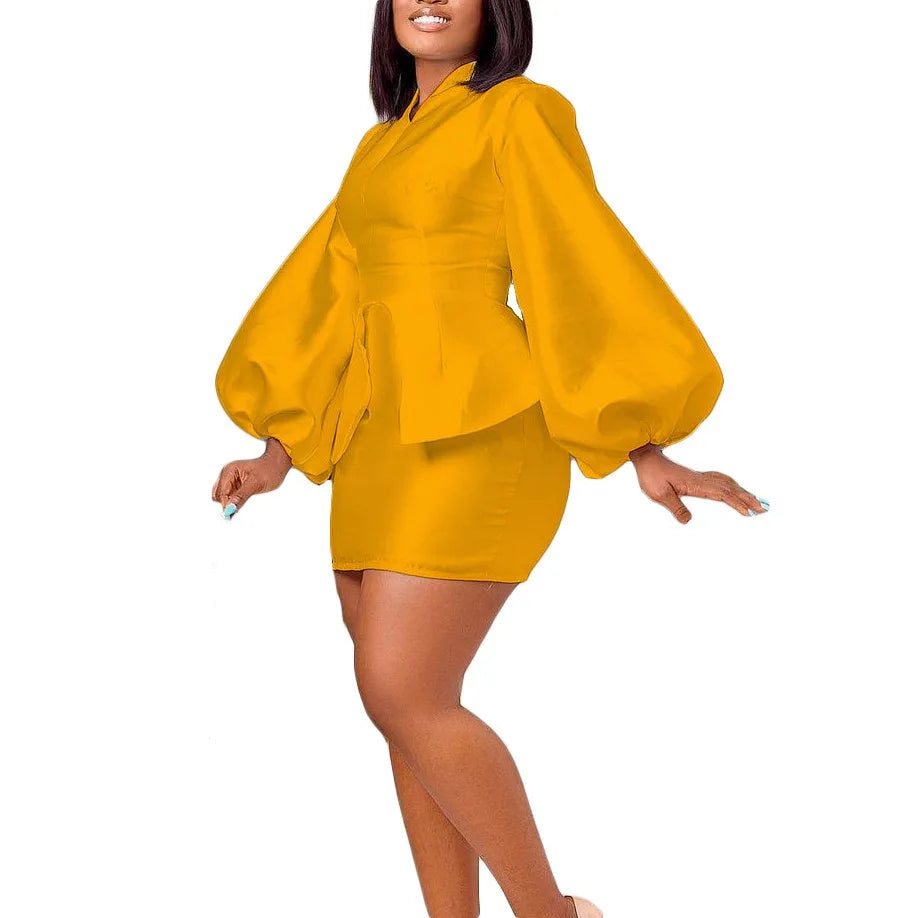 2 Pieces Skirts Sets for Women Satin Blouse & Mini Skirts Sheath Mini Length Elegant Ladies Outfits Matching Skirts Sets Clothes