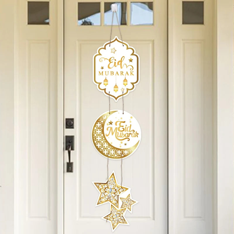 EID Mubarak Decorations Door Hanging Ramadan Decor for Home Door Hanging Ramadan Kareem Islamic Muslim Party Eid Al Adha