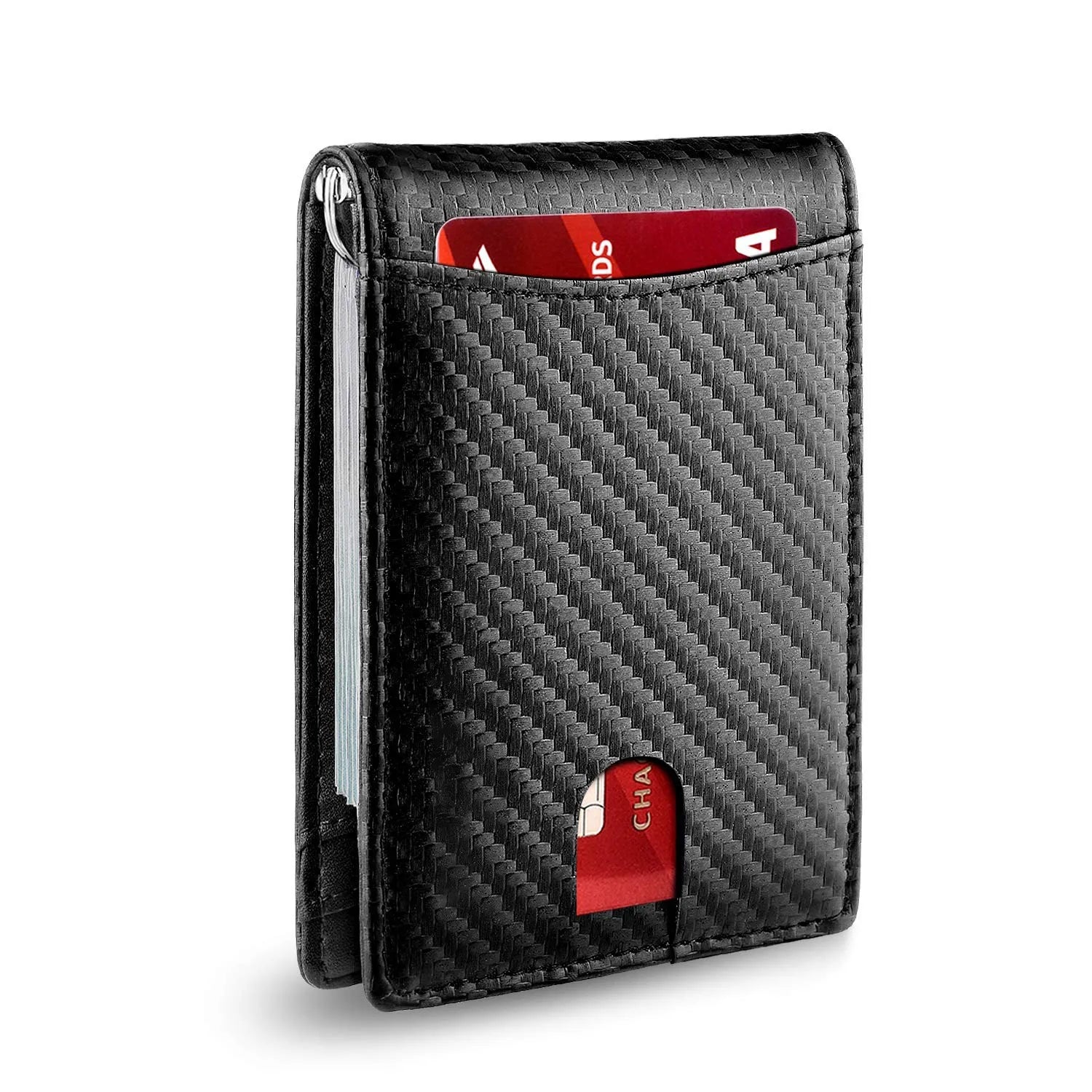 Carteras Delgadas para Hombre - Billetera de Cuero con Clip para Billetes para Hombre - Cartera Bifold RFID para Bolsillo Delantero - Tarjetero Minimalista