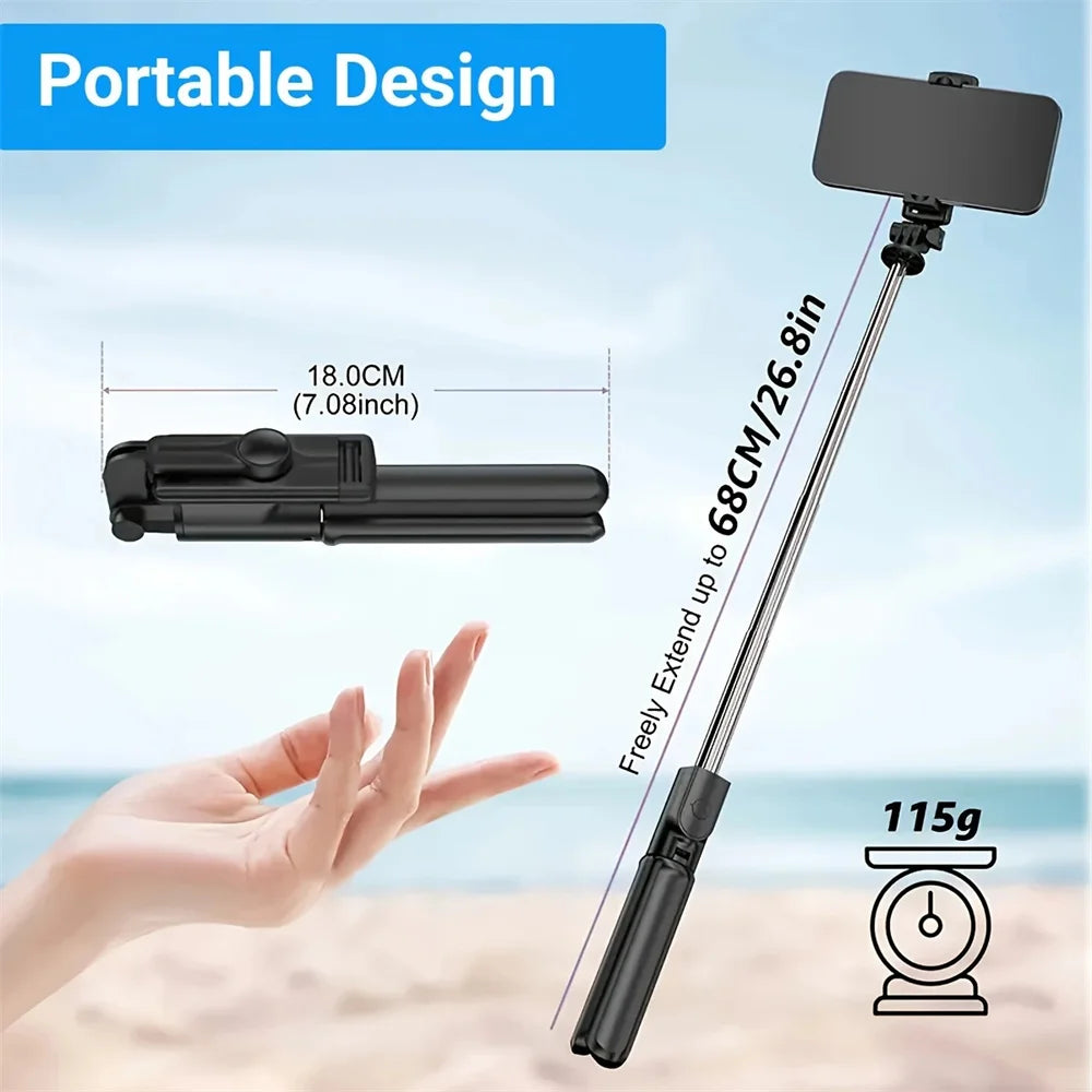 BSLIUFANG Selfie Stick Tripod Extendable Wireless Bluetooth Remote Portable Smartphone Stand Mount For iOS Android Phone