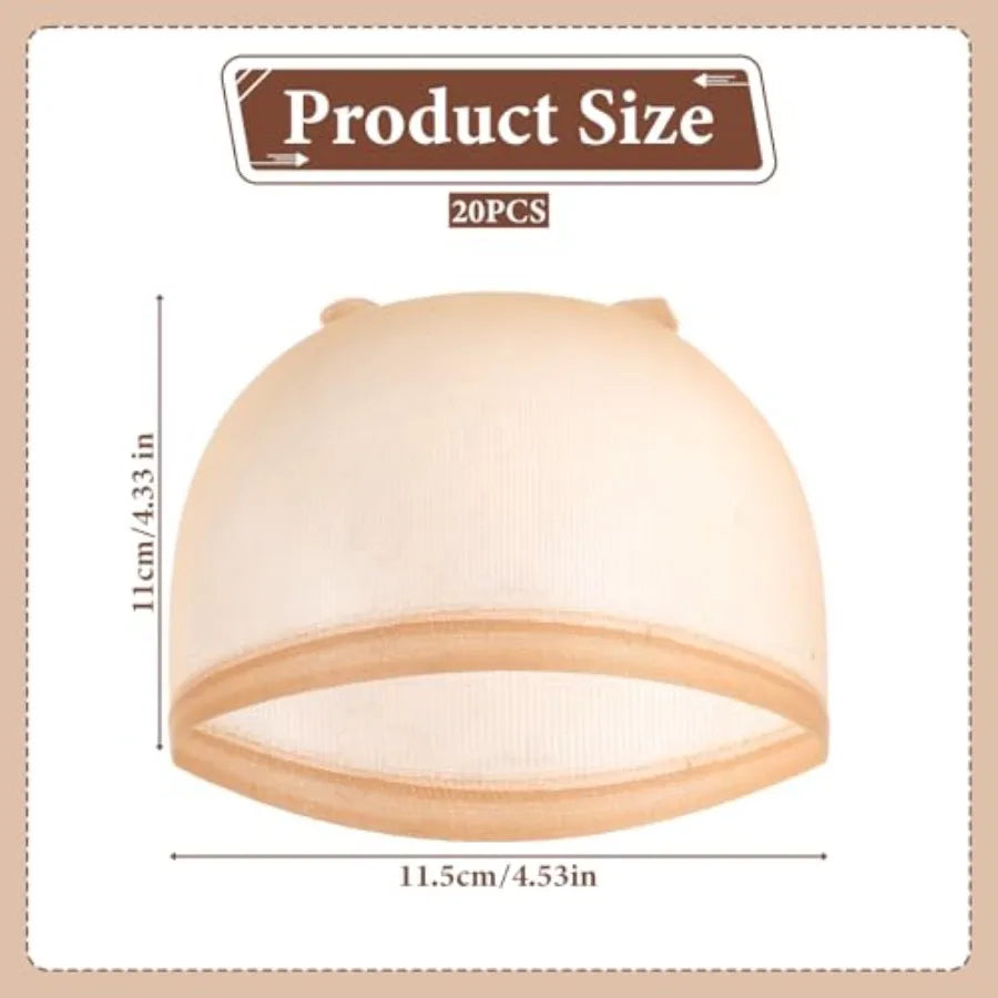 20Pcs Wig Cap, Ultra Thin Wig Cap for Women, Hair Nets for Lace Front, Stocking Caps for Women