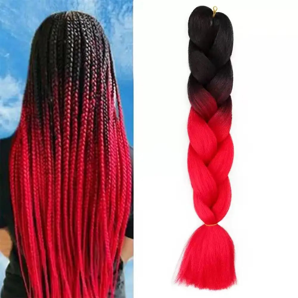 24Inch Jumbo Braids Extensions Synthetic Braiding Hair Afro Ombre Color wig for women braid