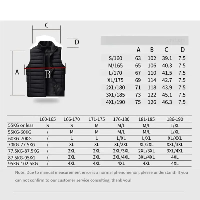 Men' Sleeveless Vest Jackets Winter Fashion Male Cotton-Padded Vest Coats Men Stand Collar Warm Waistcoats Clothing 5XL