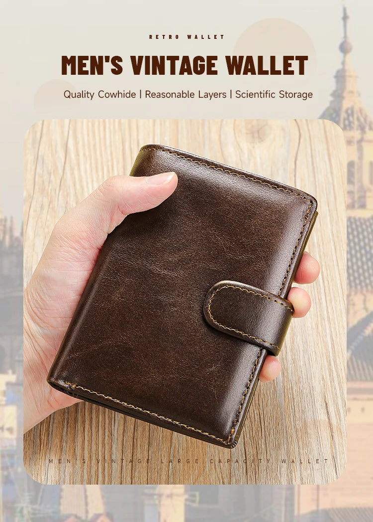 WESTAL Leather Men's Wallet Wallet Trend Multi-Functional First Layer Cowhide Premium Passport Wallet