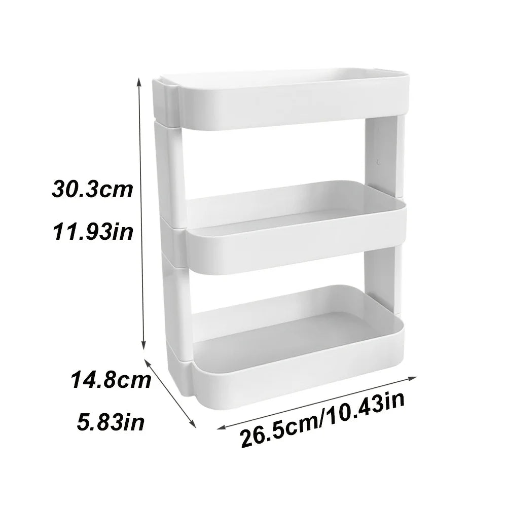 3-Tier Desktop Organizer - Space-Saving Storage for Office, Study & Bedroom - Removable Shelf for Makeup and Cosmetics
