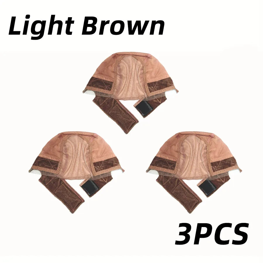 Gorro de peluca con diadema para mujer, gorro de peluca de encaje HD para hacer pelucas, gorros de peluca en forma de U con agarre de terciopelo ajustable para usar peluca, redecilla color nude