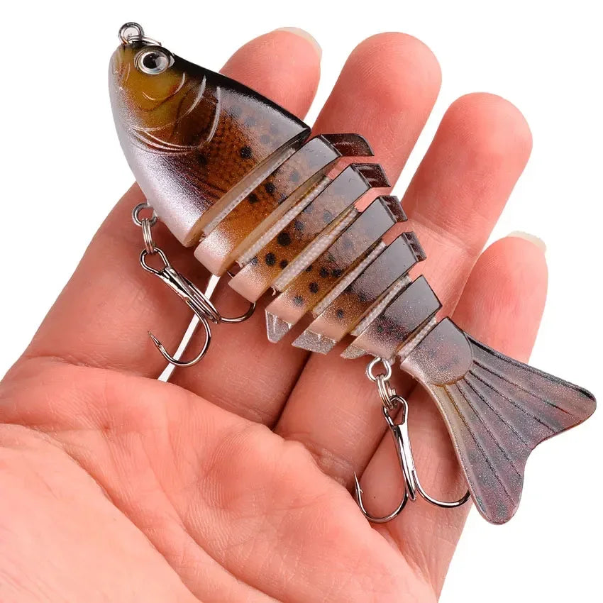 1pcs/Winter fishing gear Bionic Multi-section Swim hard bait  Artificial Wobbler Trolling pike carp crank lure