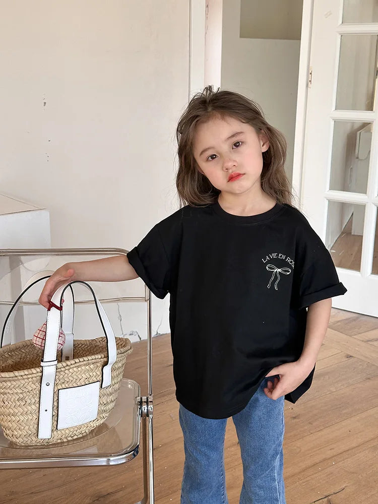 Ropa Infantil Niña Niños Camiseta de Manga Corta Ropa de Niña Verano Tops Ropa de Niños Ropa de Niño Ropa De Niña Ropa De Niño