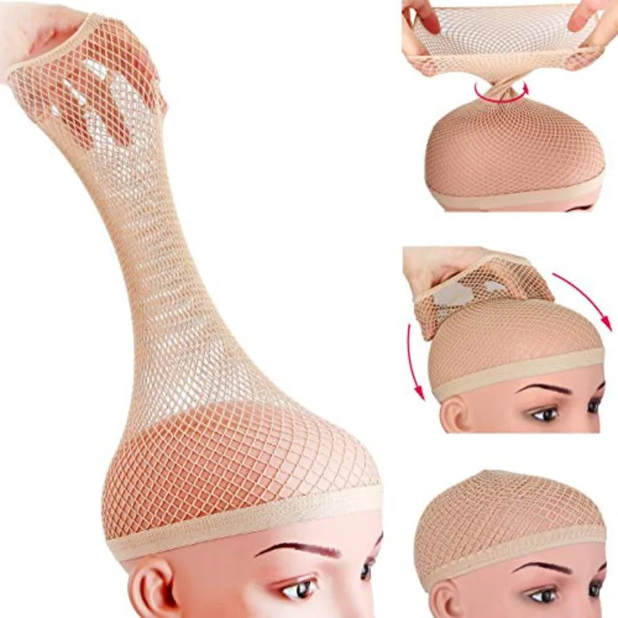 Dreamlover Wig Caps, Braiding Needed Wig Caps for Wig Beginner, Wig Net for Long Hair, Hair Net for Halloween Cosplay, Natural,