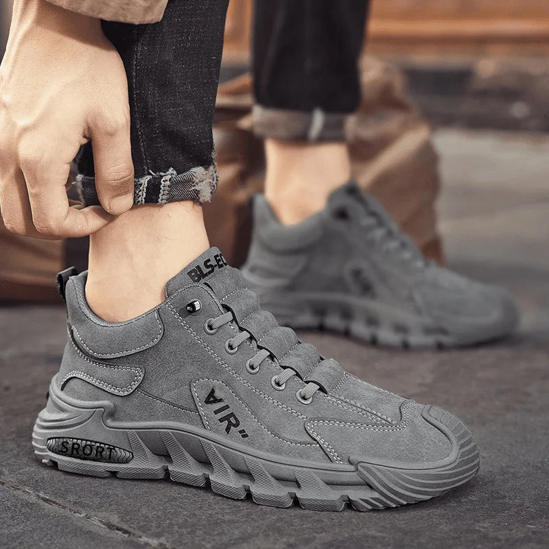 Men's Work Shoes 2025 New Sle Breathable Slip-On Anti-Slip Wear-Resistant Casual Sports Shoes Thick Bottom Labor Protection
