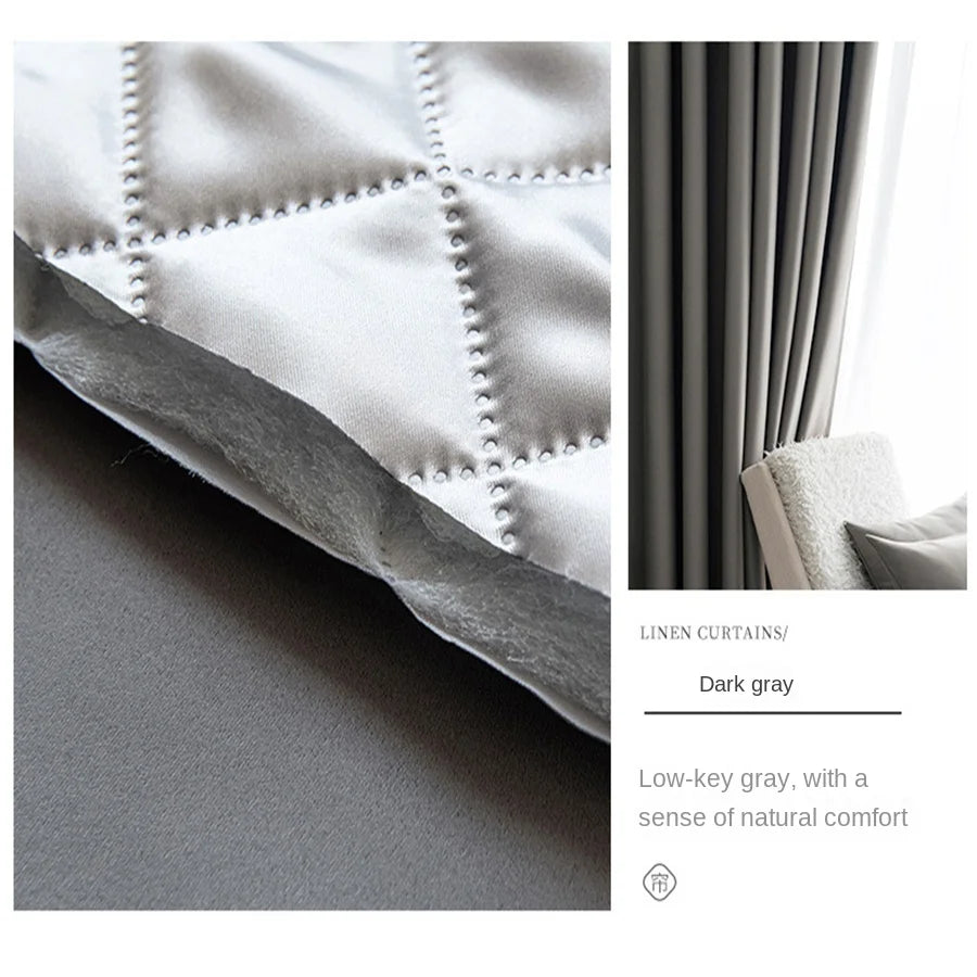 Cortinas para dormitorio con aislamiento acústico y reducción de ruido, modernas y sencillas, cortinas 100% opacas para sala de estar, estores para balcón