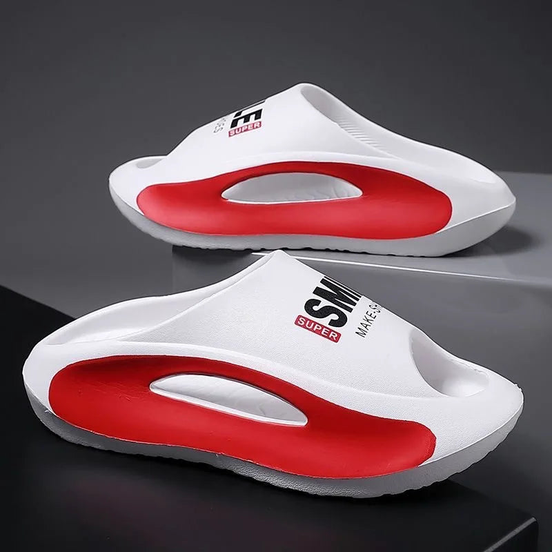 New Men's Slippers Casual Sports Summer Soft Bottom Cool Drag Anti Slip Indoor and Outdoor Durable Trendy Couple Slippers