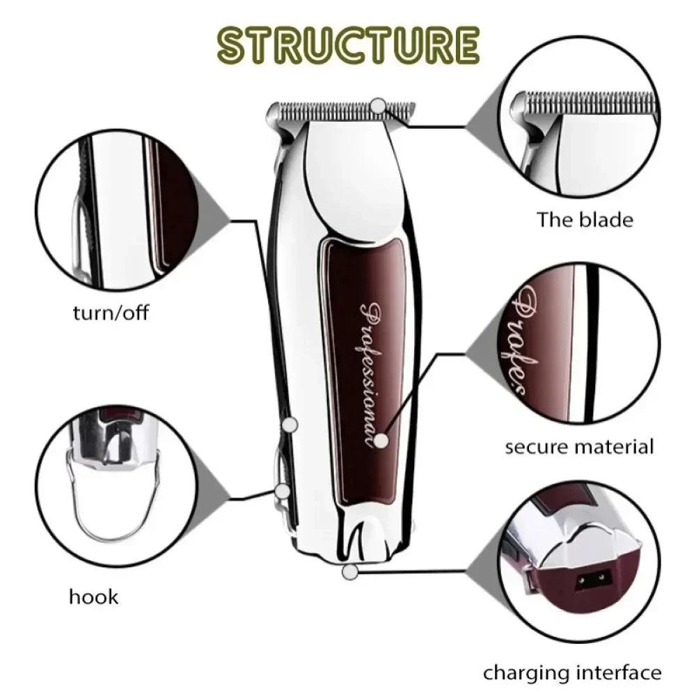 Hair Clipper Cordless Hair Cutting Machine Electric Hair Clipper Professional Haircut Barber DLC Blade Trimmer for Men Clippers