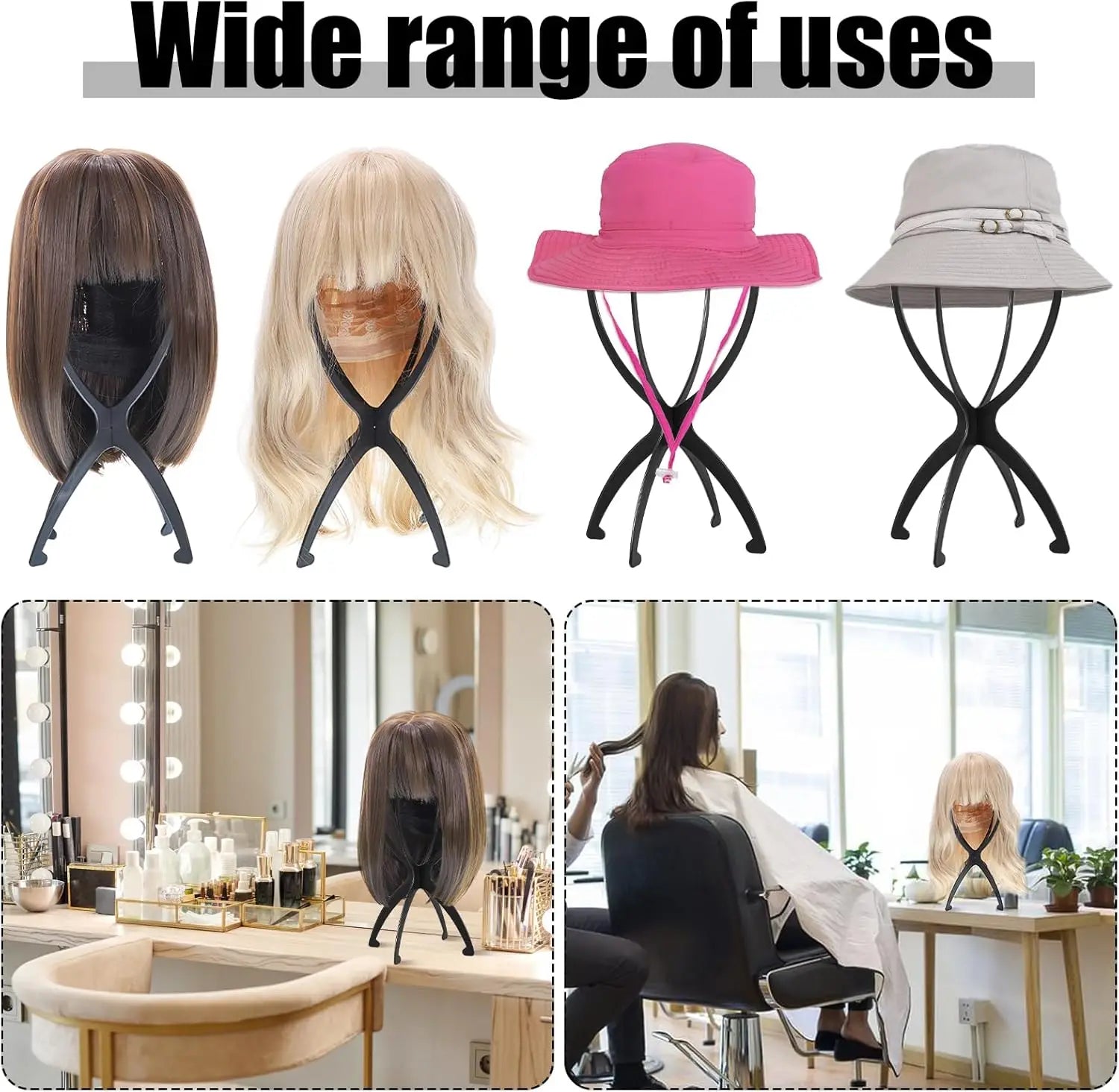 2-Piece Collapsible Wig Stand Set
