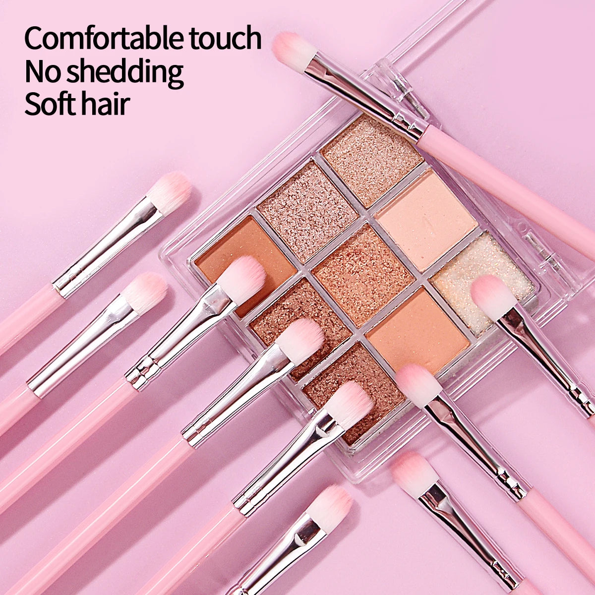 10 pink eye detail brush multifunctional makeup brush set eye shadow brush eyebrow brush professional eye makeup tool