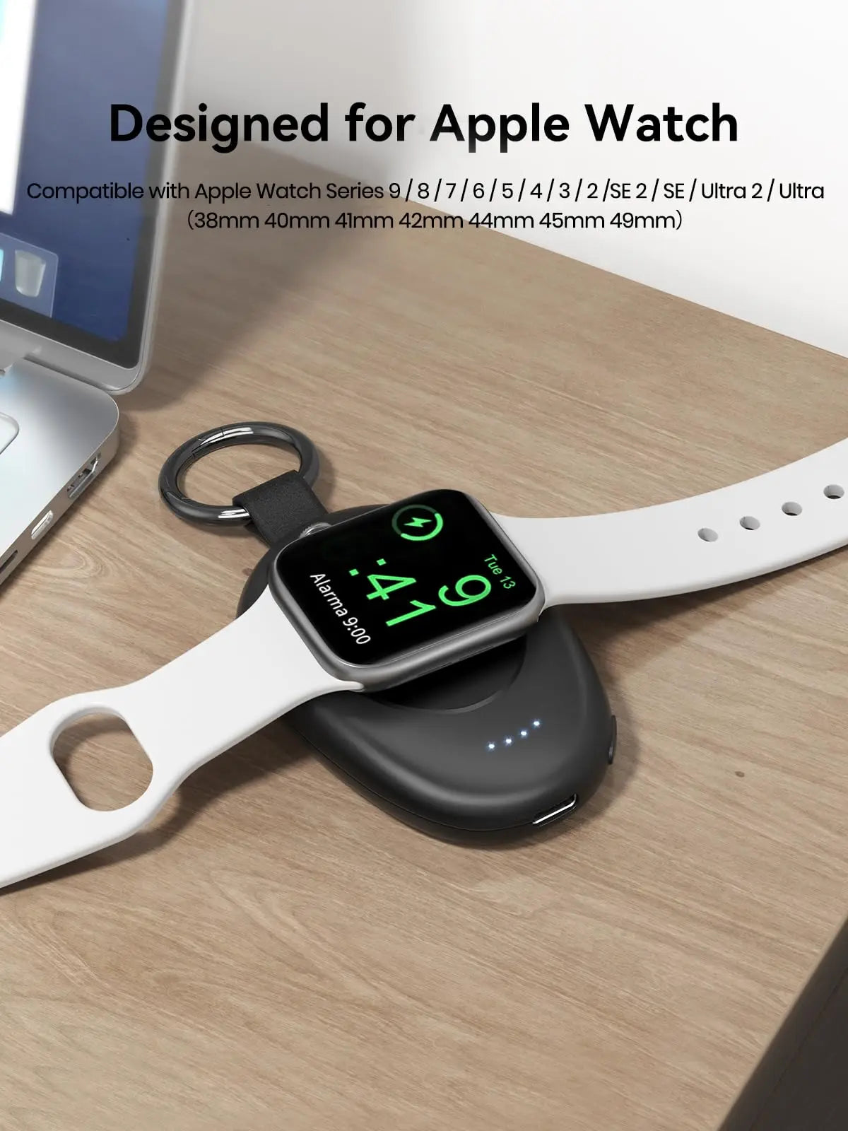 Portable Charger for Apple Watch10/9/8/7/6/5/4/3/2/SE/Ultra Travel Power Bank Wireless Keychain Charger iWatch Spare Battery