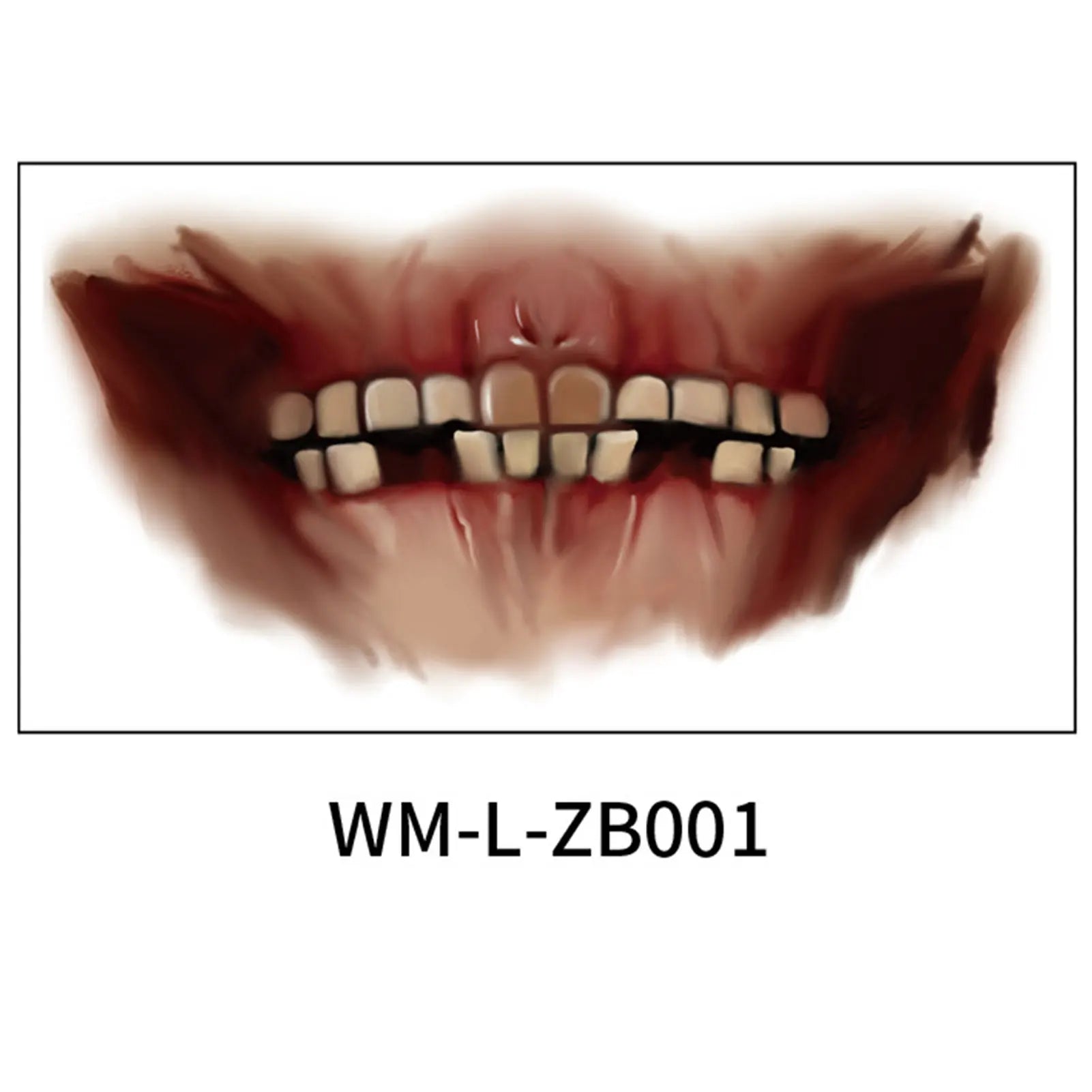 Halloween Mouth Tattoo Stickers 10PCS Scary Lip Fake Tattoos for Party Decoration DIY Horror Cosplay Makeup