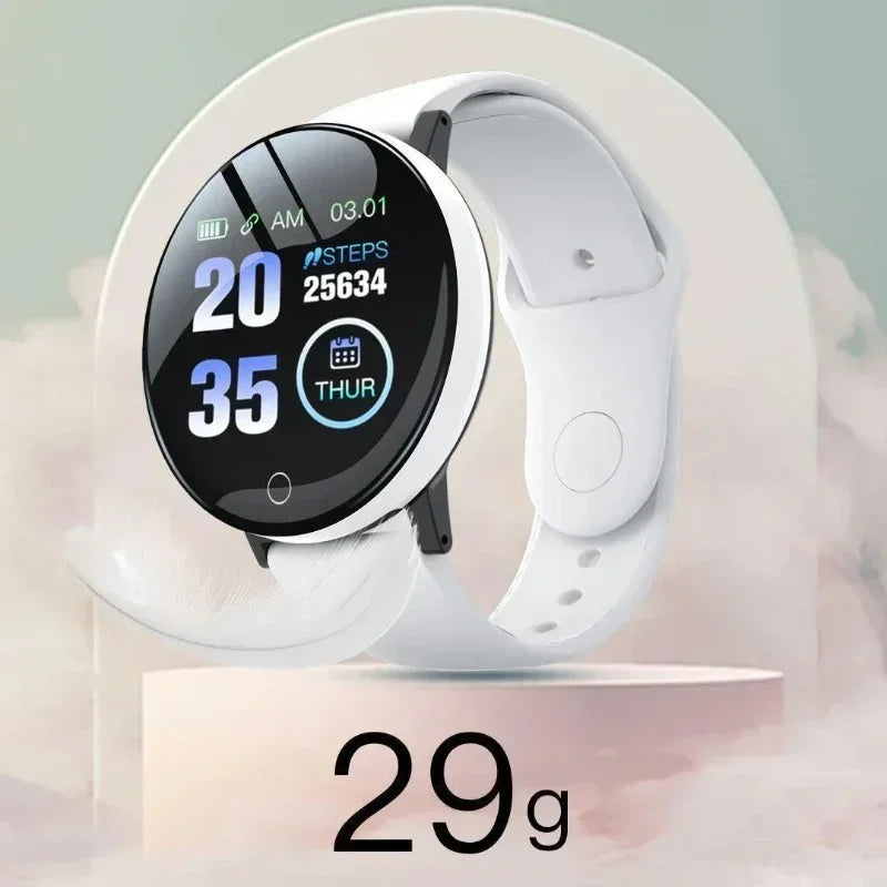 D18 Smart Watch – Heart Rate Monitor, Round Digital Fitness Watch for Men & Women (Band Included, Compare with D20/Y68)