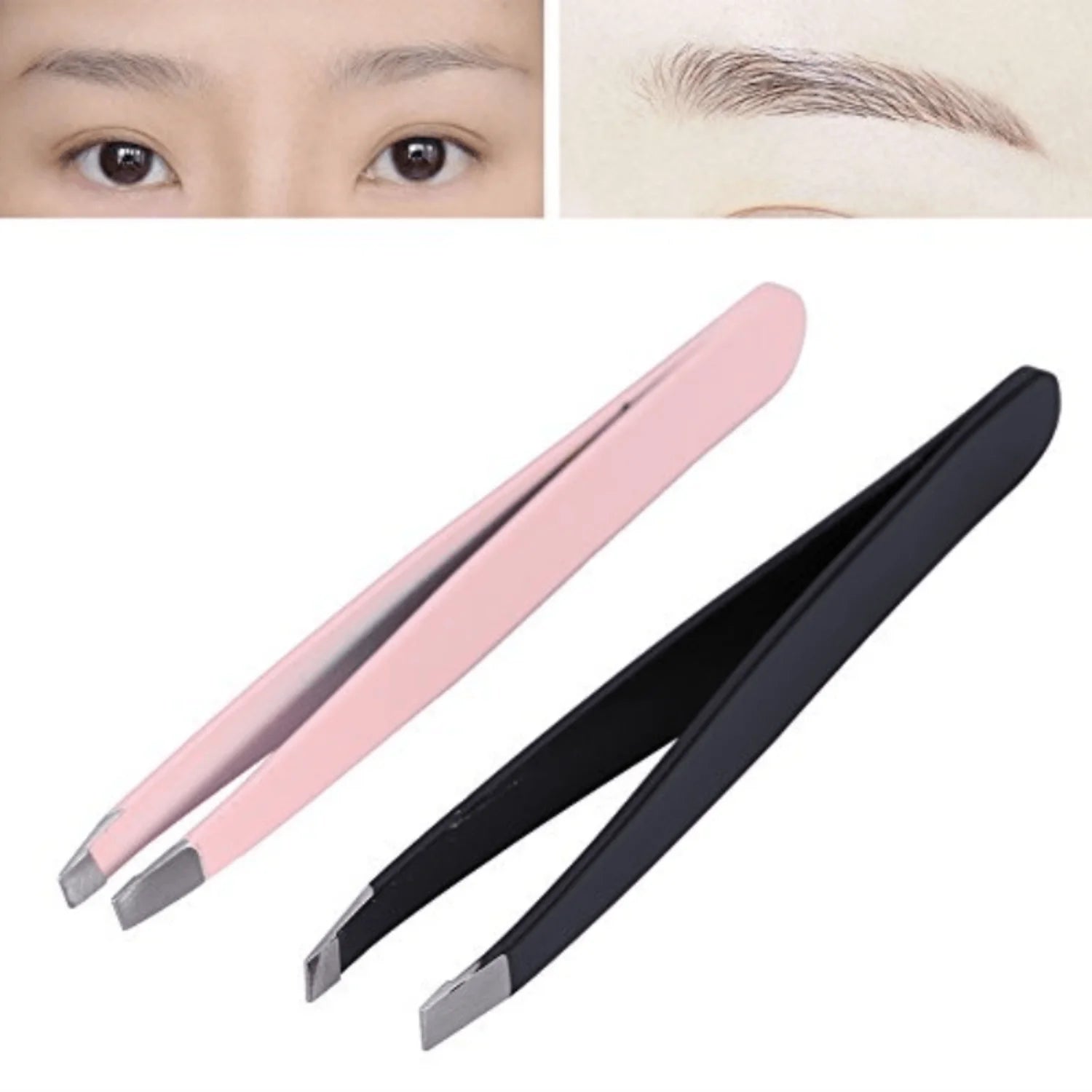 Stainless Steel Eyebrow Tweezers  Precision Hair Removal and Shaping for  and Beauty Salon Use